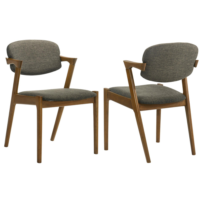 Malone Dining Side Chairs Grey and Dark Walnut (Set of 2) image