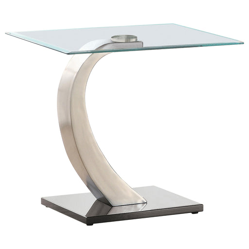 Pruitt Glass Top End Table Clear and Satin image