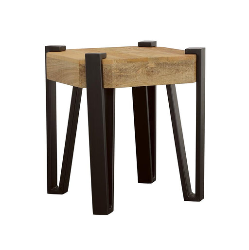 Winston Wooden Square Top End Table Natural and Matte Black image