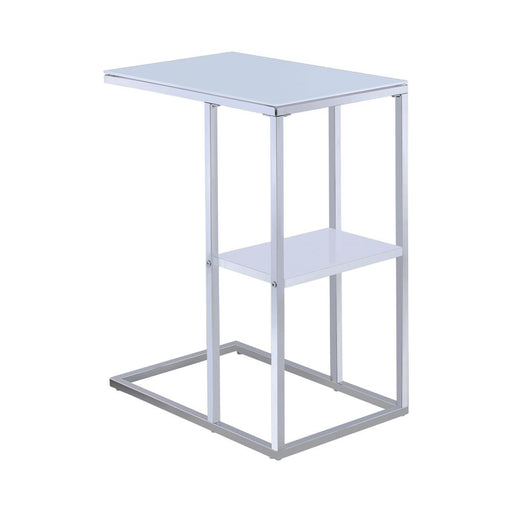 Daisy 1-shelf Accent Table Chrome and White image