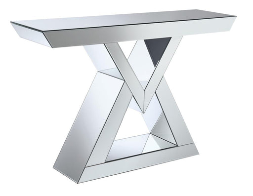 Cerecita Console Table with Triangle Base Clear Mirror image