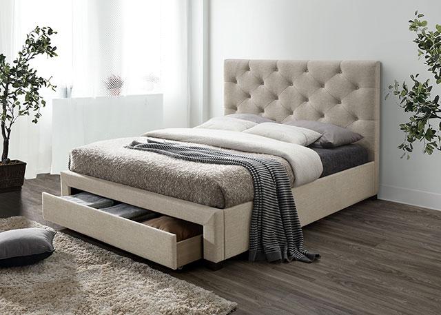 SYBELLA Cal.King Bed, Beige