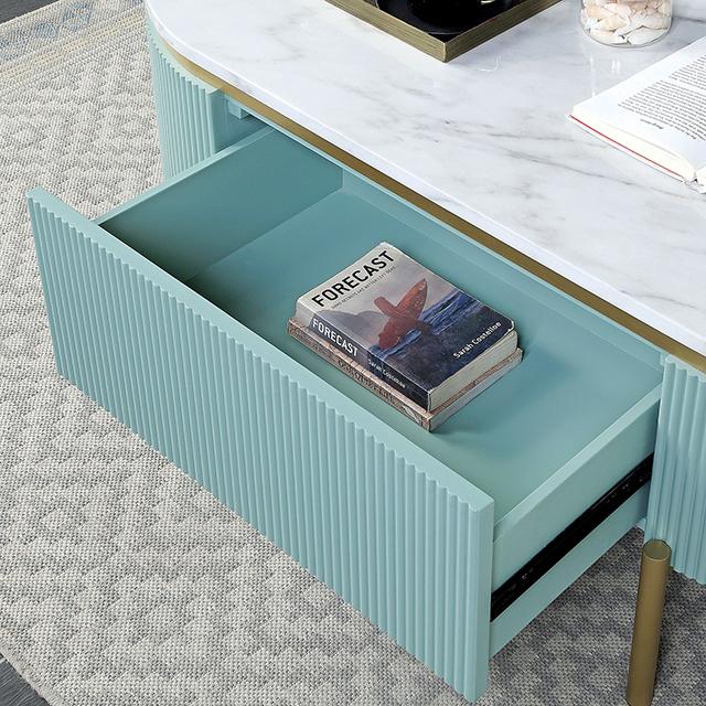 KOBLENZ Coffee Table, Light Teal