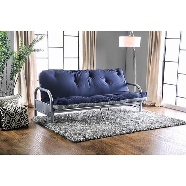 Aksel Black/Red Futon Mattress, Navy & Gray