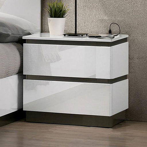 BIRSFELDEN Night Stand w/ USB, White image