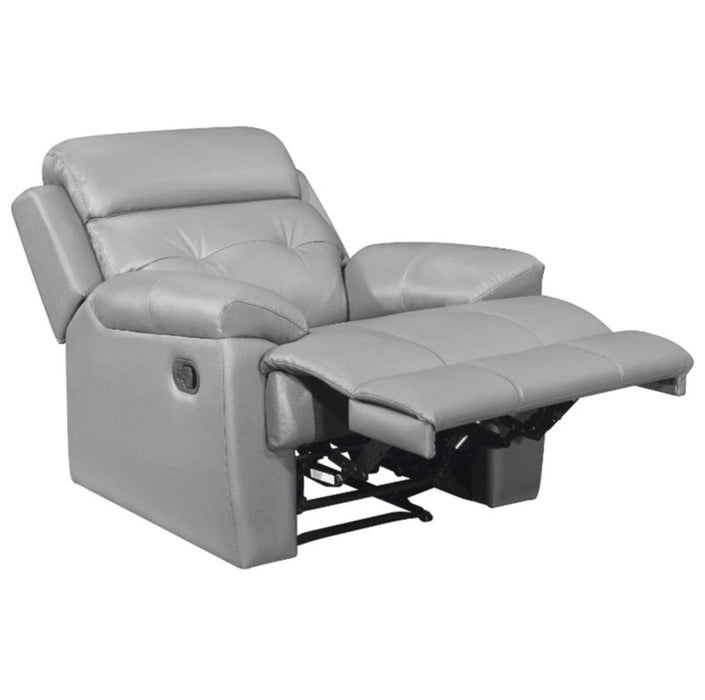 Homelegance Furniture Lambent Double Reclining Chair in Silver Gray