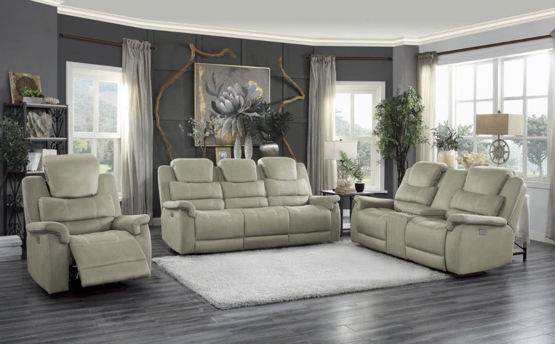 Homelegance Furniture Shola Double Reclining Loveseat in Gray