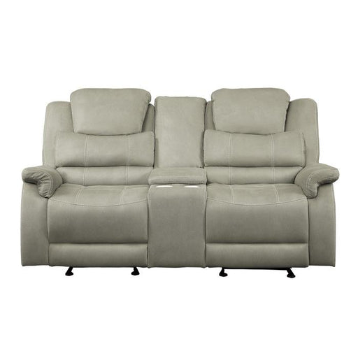 Homelegance Furniture Shola Double Reclining Loveseat in Gray image