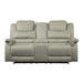 Homelegance Furniture Shola Power Double Reclining Loveseat in Gray image