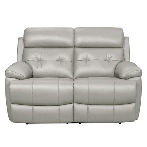 Homelegance Furniture Lambent Double Reclining Loveseat in Silver Gray image