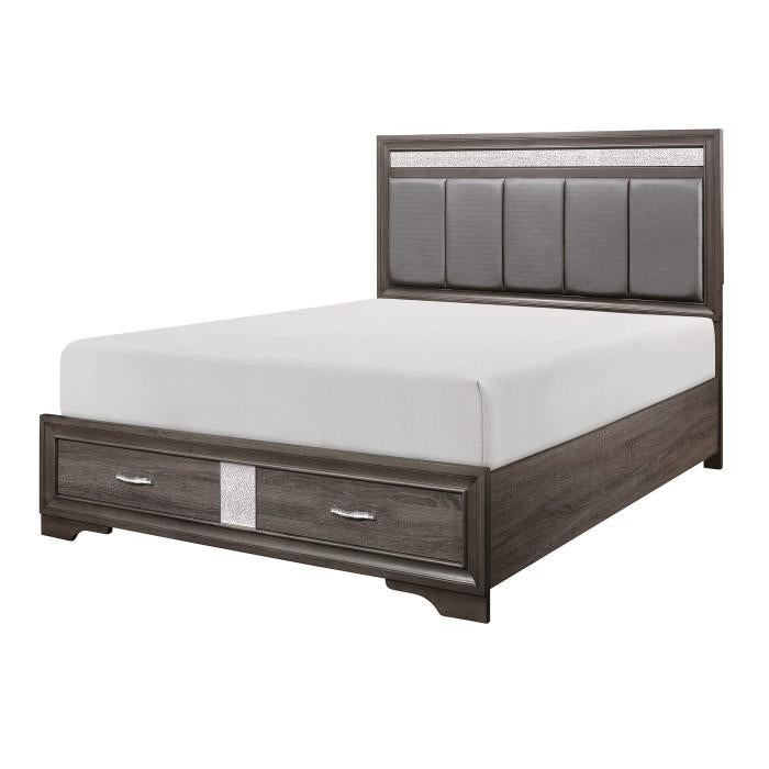 Luster (3) California King Platform Bed with Footboard Storage