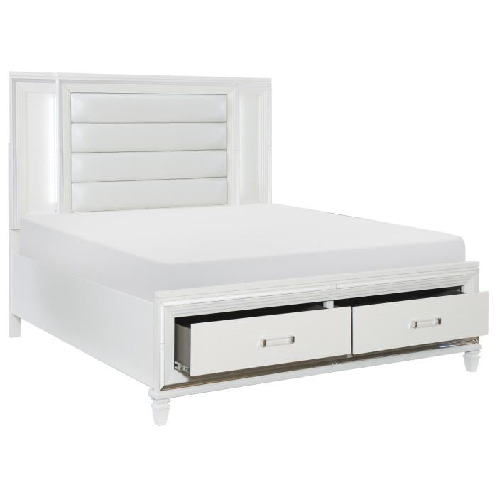 Tamsin (3) Eastern King Platform Bed with LED Lighting and Footboard Storage