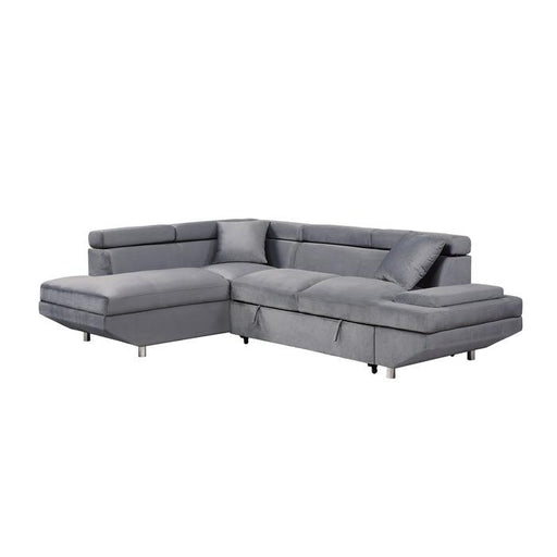 9412GY*SC - (2)2-Piece Sectional with Adjustable Headrests, Pull-out Bed and Left Chaise image