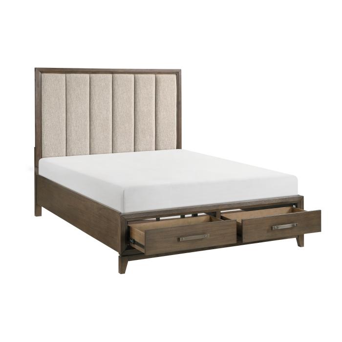 Cambridge (3) California King Platform Bed with Footboard Storage