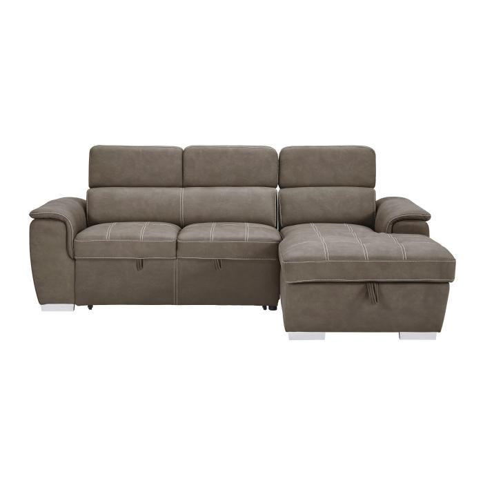 8228TP - (2)2-Piece Sectional with Adjustable Headrests, Pull-out Bed and Right Chaise with Hidden Storage image