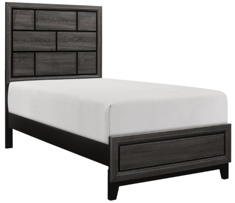 Davi Twin Panel Bed in Gray 1645T-1