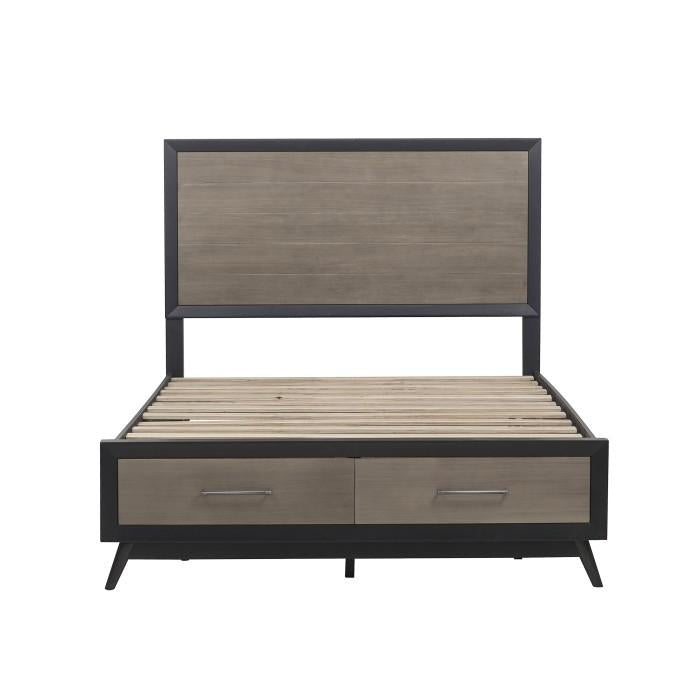 Raku (3)California King Platform Bed with Footboard Storage