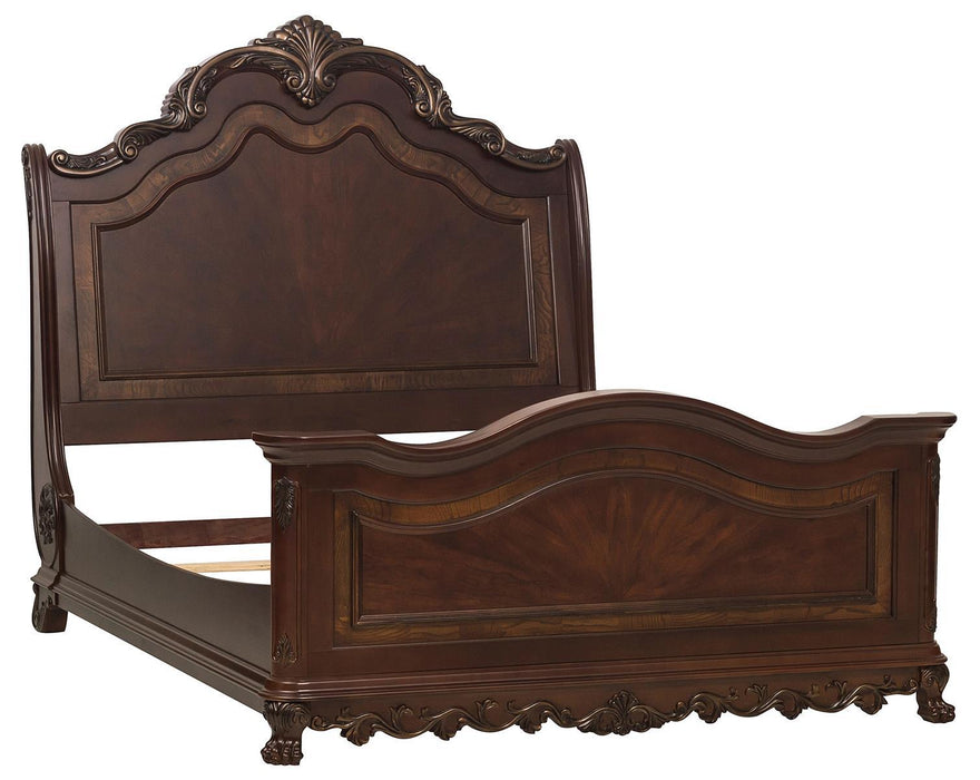 Deryn Park Queen Sleigh Bed in Cherry 2243SL-1