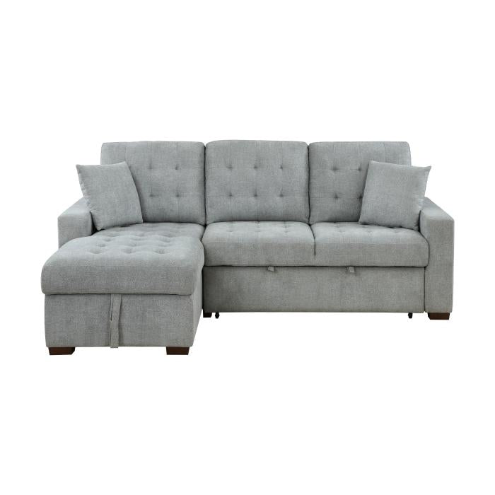 9816GY2LCRL - (2)2-Piece Sectional with Left Chaise, Pull-out Bed and Hidden Storage image