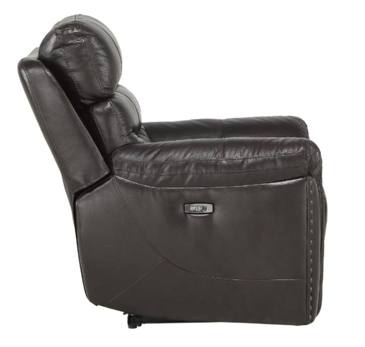 Lance Power Reclining Chair with Power Headrest and USB Port in Brown 9527BRW-1PWH