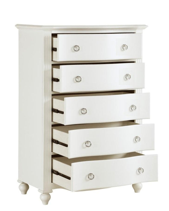 Meghan 5 Drawer Chest in White 2058WH-9