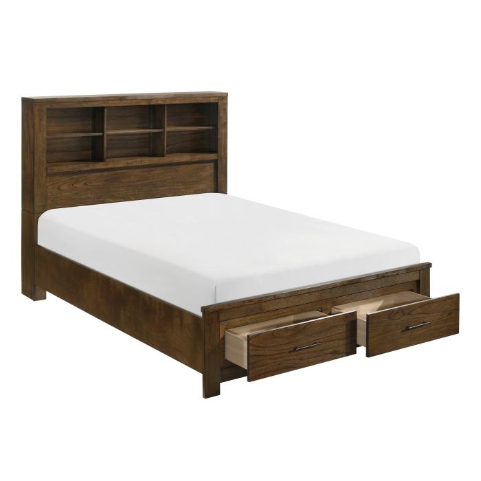 1592F-1-Bedroom (3) Full Platform Bed with Footboard Storage