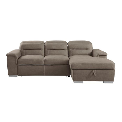 9808STPSC - (2)2-Piece Sectional with Adjustable Headrests, Pull-out Bed and Right Chaise with Hidden Storage image