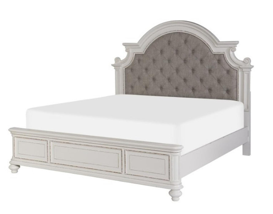 Baylesford King Upholstered Panel Bed in Antique White 1624KW-1EK