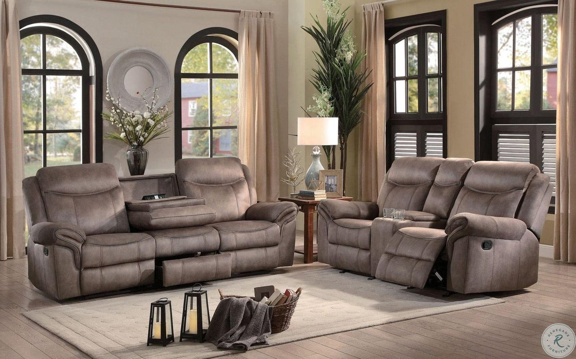 Aram Double Glider Reclining Loveseat in Dark Brown 8206NF-2