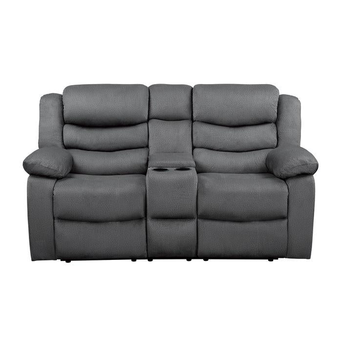 Discus Double Reclining Loveseat in Gray 9526GY-2 image