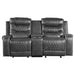Homelegance Furniture Putnam Double Glider Reclining Loveseat in Gray 9405GY-2 image