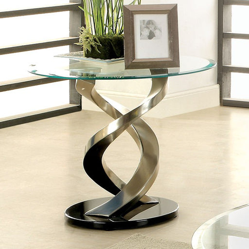 NOVA Satin Plated/Black End Table image